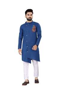 Algodón de alta calidad con bordado adjunto Trabajo Ropa tradicional Kurtas Pijama - Product Image 4