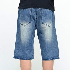 Hot Selling Men's Blue Denim <b>Shorts</b> 100% Cotton Rugged Mid <b>Waist</b> Relaxed Straight Style Denim <b>Shorts</b> - Product Image 4