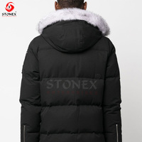 Chaqueta de invierno de lujo para hombre, con capucha de piel sintética, gruesa y cálida, acolchada, para exteriores, resistente al viento, para clima frío, estilo urbano.