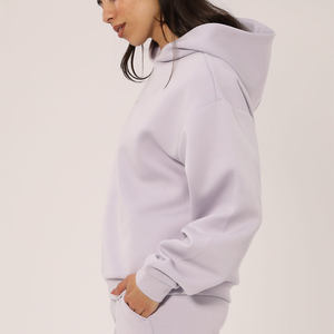 Nouveau design pleine longueur mauve goutte épaule dernière femme loisirs sweat à capuche anti-rides et respirant sweats à capuche femmes sweat à capuche zippé - Product Image 1