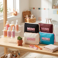 Trousse de Maquillage Enfant en Néoprène Bleu Arctique, Matériau Mousse Sûr pour les Enfants, Trousse de Soins Capillaires Junior, Pack de Voyage Ludique pour la Maternelle