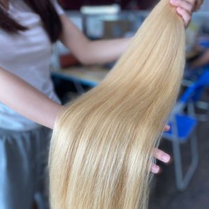 Vente chaude 3-5% Extensions de cheveux de trame droites de couleur blonde du Vietnam Cheveux humains cambodgiens vierges de qualité NTP - Product Image 1