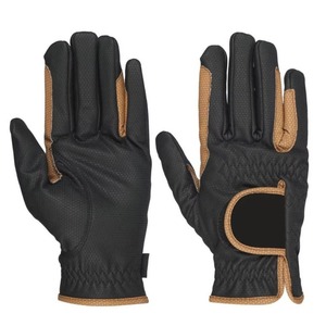 Recién llegado, guantes de montar de malla de cuero para mujer en poliéster de cuero genuino 100%, guantes de montar a caballo con anillo en D de cristal - Product Image 3
