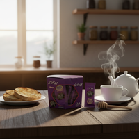 Boîte hexagonale violette la plus vendue pour miel végétal pur, emballage personnalisé en carton pour miel VIP à base de plantes