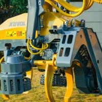 La forêt réalise des têtes d'abattage, d'abattage, de rejet, de bouchage tout en un, têtes d'abattage d'excavateur à usage intensif