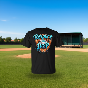 T-Shirt da Baseball 'Youth Respect the Drip' con Grafica a Goccia di Gelato, Abbigliamento Promozionale per Ragazzi - Product Image 3