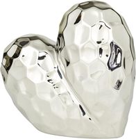 Nouveau design de sculpture de Noël en forme de cœur en aluminium avec base en bois Décorations pour la maison Décorations décoratives Fabricant exportateur en gros