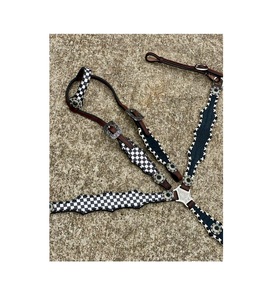 Juego de tachuelas de cuero occidental de calidad superior con sillín ajustable y brida adecuado para todos los tamaños de caballos de la India - Product Image 1