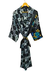 Kimono pour femme Bikini Cover Up Swim Wear Robe longue indienne en soie sari recyclée Kimono Night Wear Gown, - Product Image 2