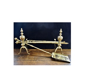 Ensemble d'outils de cheminée en métal les plus exigeants avec poker, pelle, pinces, brosse, support, kit d'outils de cheminée de bonne qualité pour l'extérieur - Product Image 3