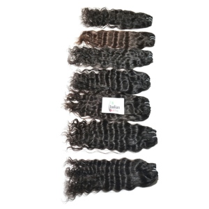 100% Paquetes de cabello humano indio Virgen sin procesar, cutícula alineada, onda profunda recta, cabello sin procesar de alta calidad - Product Image 1
