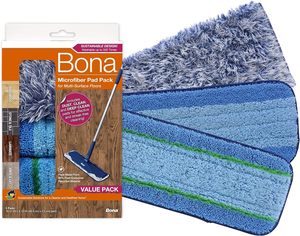 Lot de 3 tampons en microfibre Bona, comprenant un tampon pour dépoussiérer, un tampon pour nettoyer et un tampon pour un nettoyage en profondeur - Product Image 2