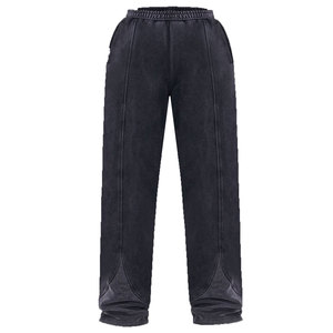 Survêtements d'hiver grande taille, style déchiré et délavé à l'acide, comprenant un sweat à capuche court et ample et un pantalon de jogging, vente en gros - Product Image 2