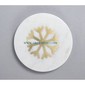 Meilleur vendeur sous-verre en marbre vente en gros sous-verre en pierre blanche naturelle mariage et événement décoration de table accessoires sous-verre fournisseur - Product Image 1