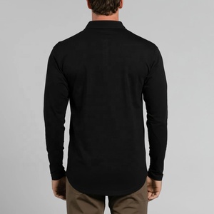 Broderie impression uni coton Polyester Spandex séchage rapide respirant Sport Golf entreprise hommes uniformes travail Polo chemise - Product Image 3