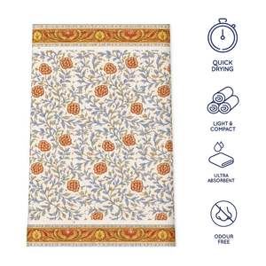 Toalla de Mano Artesanal de Algodón con Diseño Floral Estampado, Ecológica, Antimicrobiana, para Uso en el Hogar y Hoteles, de Rápida Absorción y Súper Suave - Product Image 4