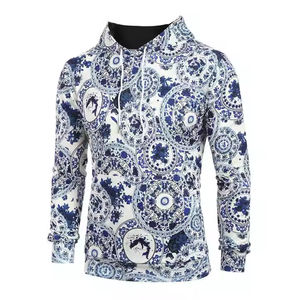Sweats à capuche d'hiver unisexes à sublimation intégrale, bon marché, de haute qualité, 100% coton, vêtements de fitness, impression personnalisée, vente en gros, OEM - Product Image 2