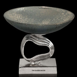 Modern Aluminum <b>Metal</b> Round Shape Antler Looking Shinny Polish Unique Texture Decorative <b>Bowl</b> Fancy Kitchenware - Product Image 5