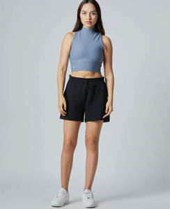 Venta al por mayor de impresión personalizada diseño de impresión digital Crop Top mujeres camisetas algodón poliéster Crop Tops camisetas mujeres transpirable - Product Image 4