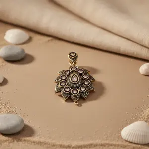 Pendentif en diamant de style vintage à motif floral pour femmes, bijoux élégants et charmants - Product Image 3