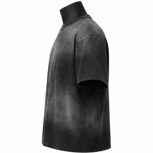 Camiseta Oversize para Hombre con Lavado Ácido, Estilo Vintage, de Algodón Negro, Streetwear, Ajuste Holgado, Casual, de Gramaje Pesado, Lisa - Product Image 4