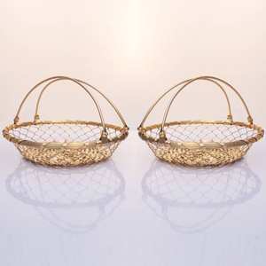 Cesta de alambre de Metal redonda hecha a mano de latón AK en cesta de Diseño Estándar con acabado dorado para artículo de decoración de cocina/artículos de hotel - Product Image 6