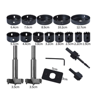 Kit de 16 pièces de scie cloche en acier au carbone pour bois, plastique et cloisons sèches 19-127mm