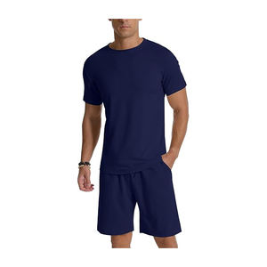 Conjunto de camiseta y pantalones cortos de chándal de manga corta para hombre de verano 2 bolsillos con algodón 100% de alta calidad y Premium - Product Image 5