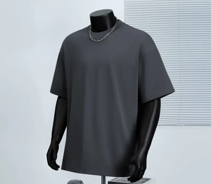 T-shirt en daim en gros, streetwear lourd, t-shirt en daim vintage, t-shirt personnalisé avec logo de marque, marron - Product Image 6