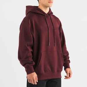 Sudadera con capucha extragrande de algodón de alta calidad para hombre, forro polar grueso, hombros caídos, teñido liso en blanco personalizado para invierno - Product Image 3