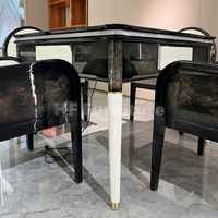 Ensemble de table de luxe en bois de mahjong, carré et noir, de fabrication chinoise
