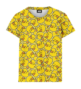 3D lindo pato amarillo impreso camiseta patrón de goma camiseta divertida calle superior neutral manga corta sublimación camisa impresión Digital - Product Image 3