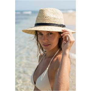 Beige Straw Fedora <b>Hat</b> with Buckle and <b>Band</b> Detail, Summer <b>Hat</b> HSR2118 - HSR2118-BEJ - Product Image 2