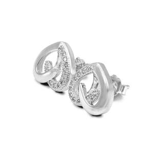 NOVAMART Fine Zarkan Vintage Heart-Shaped <b>Stud</b> <b>Earrings</b> Gold Rose Plated Trendy Diamond Pearl Set in Bezel Setting Charming Love - Product Image 3