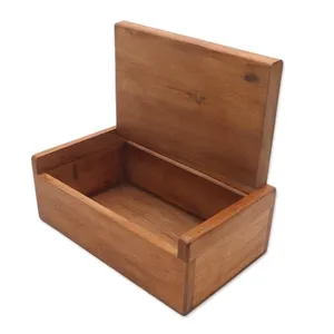 Joyero de madera grabado a mano de lujo con diseño de hoja de árbol de estilo Vintage tallado completo logotipo personalizado decoración del hogar caja de baratija - Product Image 6