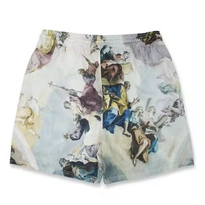 กางเกงขาสั้นกีฬาว่ายน้ำวิ่งบาสเก็ตบอลสำหรับผู้ชายผู้หญิงกางเกงขาสั้นโพลีเอสเตอร์ระบายอากาศได้ดีดีไซน์ตาข่ายพื้น - Product Image 2