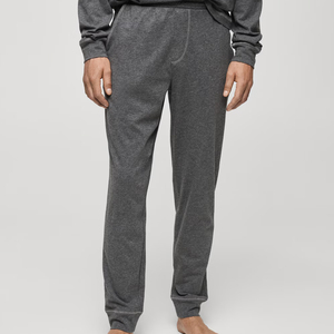 Paquete de pijama de algodón 100% personalizable, chándal de estilo pesado, patrón sólido transpirable, conjunto gris lavado de invierno de larga duración - Product Image 4