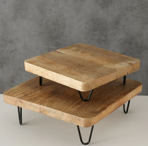 Offre Spéciale pour plateau de service en bois de manguier avec pieds pour salade Steak et décor de table à manger Utiliser des plateaux décoratifs - Product Image 1