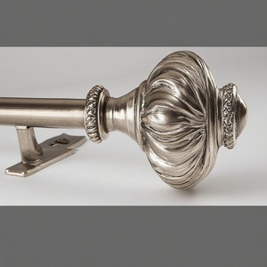 Modern Crown <b>Single</b> <b>Curtain</b> Pole Crafted Artistic Detailing Durable Aluminum Construction Providing Decorative Elegance Reliable - Product Image 6
