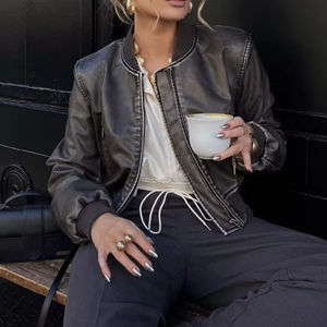 Chaquetas de Cuero para Mujer, Fabricante Personalizado, Estilo Vintage Diario, Cierre de Botón Sencillo, Bolsillo Frontal Sólido, Lona de Algodón Crudo Transpirable - Product Image 2