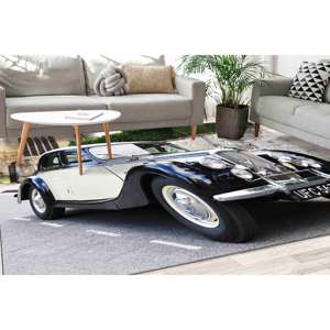 Tapis de voiture classique : Tapis imprimé style vintage pour décoration de bureau, tapis doux non tissé - Product Image 2