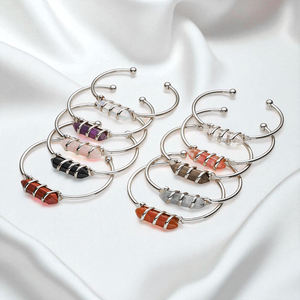 Pulsera de moda hecha a mano para mujer, brazalete semiprecioso de piedras preciosas de ojo de tigre hexagonal puntiagudo, suministro a granel al por mayor - Product Image 2