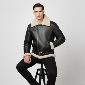 Stock de vestes en cuir à fermeture éclair avec ceinture avec fourrure vente en gros veste en cuir pleine fleur étanche à l'eau et au vent 1 quantité minimale de commande - Product Image 1