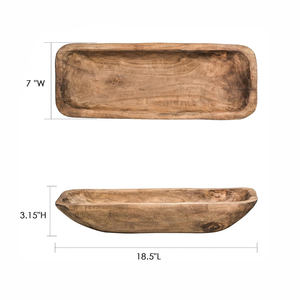 Bol à pâte en bois de manguier naturel oblong Vintage décor à la maison décor de ferme bol à bougie salle à manger Table maîtresse bols à pâte - Product Image 3