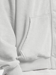 Sweat à capuche zippé pour hommes veste polaire de couleur unie sweat à capuche décontracté à manches longues avec poches automne hiver Streetwear mode - Product Image 5