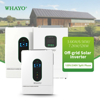 Inverter Surya Off-grid Fase Terpisah Whayo US 5kW 6kW 7kW 120V 240V Inverter PV Hybrid 8kW 10kW 12kW untuk Sistem Rumah