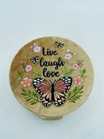 Boîte de rangement pour bijoux en velours et bois, brodée à la main, personnalisable en couleur, taille et logo, pour colliers, bagues, boucles d'oreilles