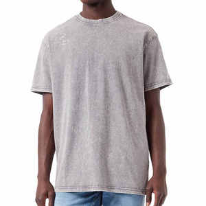 Camisetas de Estilo Moderno Personalizadas con Lavado Ácido, Hombros Caídos, Manga Corta de Verano, Camiseta Vintage Holgada con Lavado Ácido - Product Image 1