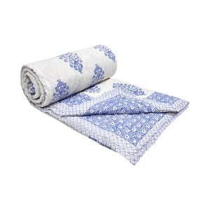 Couette en coton King-Size Rajai imprimée à la main Pot bleu motif Kantha Patchwork Design hiver Double taille (225 cm X 270 cm) - Product Image 4