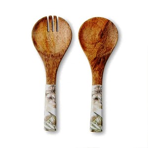 Juego de Servidores de Ensalada Recubiertos de Resina Hechos a Mano, Ecológicos, Aptos para Lavavajillas, Utensilios Modernos para Ensalada de 11 Pulgadas, Hechos en India - Product Image 5